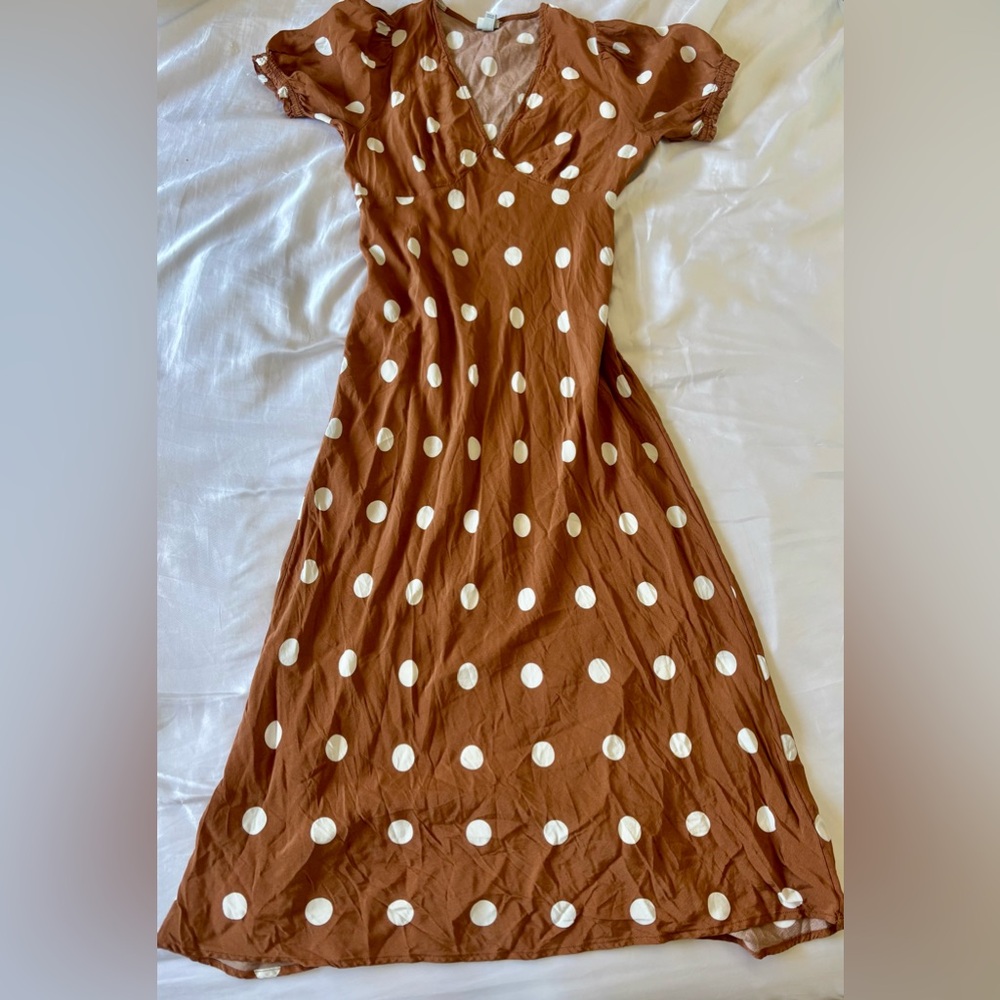 A New Day Brown Pleated Midi Sundress